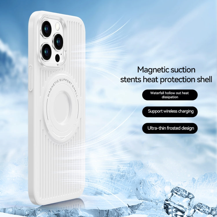 For iPhone 13 Pro Cooling MagSafe Magnetic Ring Holder Phone Case(White) - iPhone 13 Pro Cases by PMC Jewellery | Online Shopping South Africa | PMC Jewellery