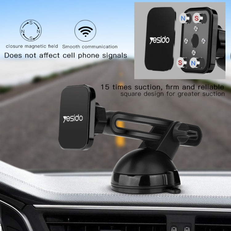 Yesido C39 Car Windshield Telescopic Magnetic Phone Holder(Black) - Car Holders by Yesido | Online Shopping South Africa | PMC Jewellery