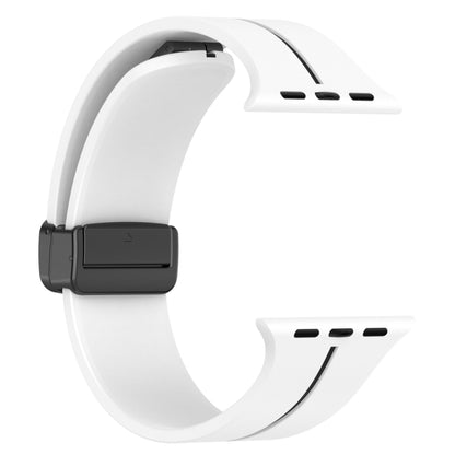 Two Color Folding Buckle Silicone Watch Band For Apple Watch 4 40mm(White+Black) -  by PMC Jewellery | Online Shopping South Africa | PMC Jewellery