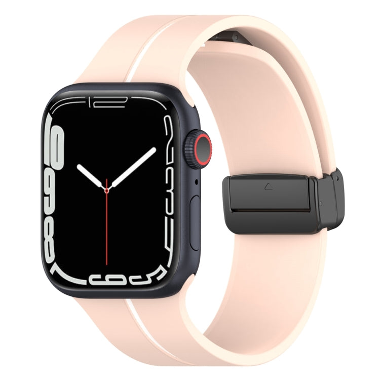 Two Color Folding Buckle Silicone Watch Band For Apple Watch 3 38mm(Pink+White) -  by PMC TechLife | Online Shopping South Africa | PMC TechLife