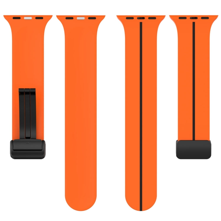 Two Color Folding Buckle Silicone Watch Band For Apple Watch 2 38mm(Orange+Black) -  by PMC TechLife | Online Shopping South Africa | PMC TechLife