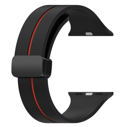 Two Color Folding Buckle Silicone Watch Band For Apple Watch 2 42 mm(Black+Red) -  by PMC Jewellery | Online Shopping South Africa | PMC Jewellery