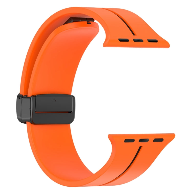 Two Color Folding Buckle Silicone Watch Band For Apple Watch 42mm(Orange+Black) -  by PMC TechLife | Online Shopping South Africa | PMC TechLife