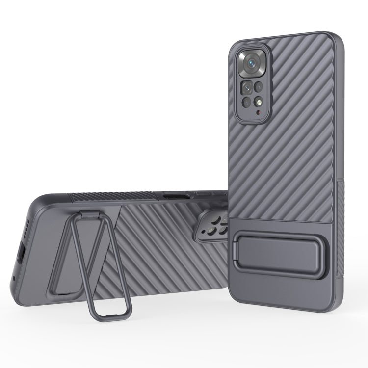For Xiaomi Redmi Note 11 Wavy Texture TPU Phone Case with Lens Film(Grey) - free shipping - PMC TechLife - Order now!