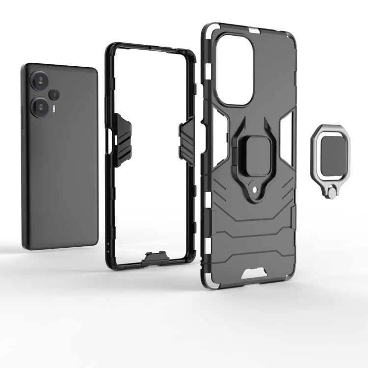 For Xiaomi Redmi Note 12 Turbo Magnetic Ring Holder PC + TPU Phone Case(Black) - free shipping - PMC TechLife - Order now!