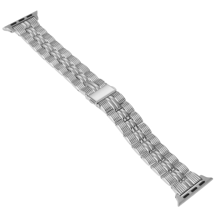 3-Beads Stripe Metal Watch Band For Apple Watch 7 45mm(Silver) -  by PMC TechLife | Online Shopping South Africa | PMC TechLife