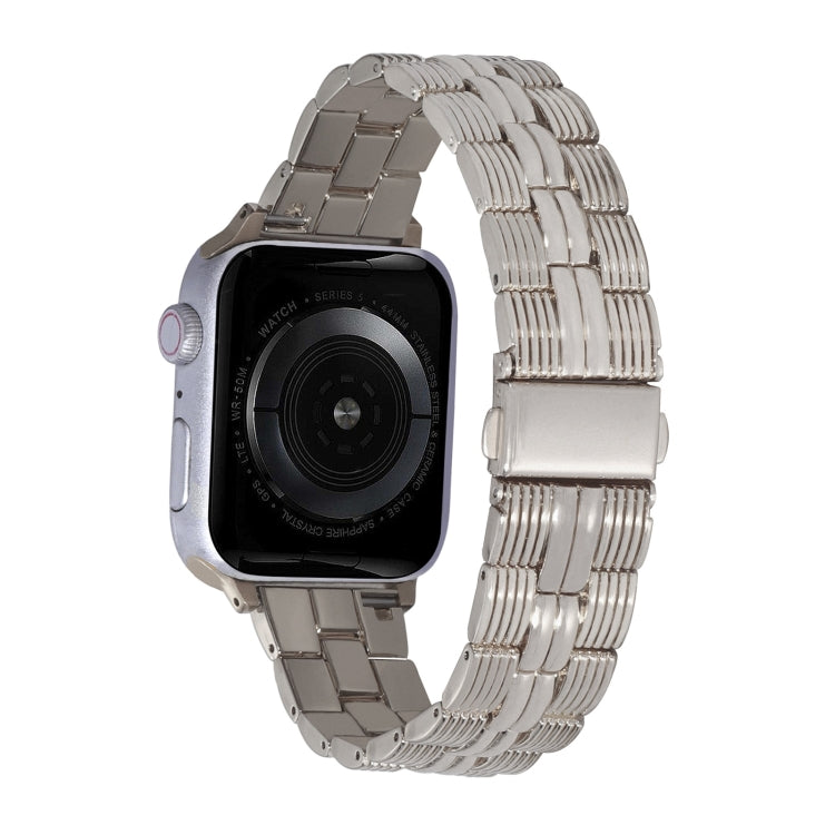 3-Beads Stripe Metal Watch Band For Apple Watch SE 44mm(Starlight) -  by PMC TechLife | Online Shopping South Africa | PMC TechLife
