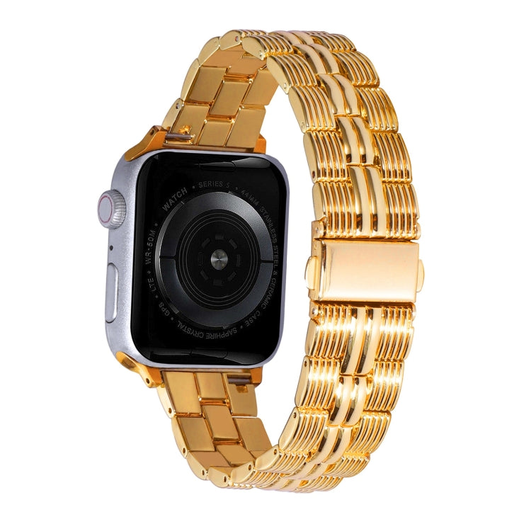 3-Beads Stripe Metal Watch Band For Apple Watch 2 42mm(Gold) -  by PMC TechLife | Online Shopping South Africa | PMC TechLife
