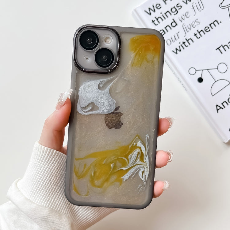 For iPhone 14 Oil Painting Electroplating TPU Phone Case(Grey) - iPhone 14 Cases by PMC Jewellery | Online Shopping South Africa | PMC Jewellery