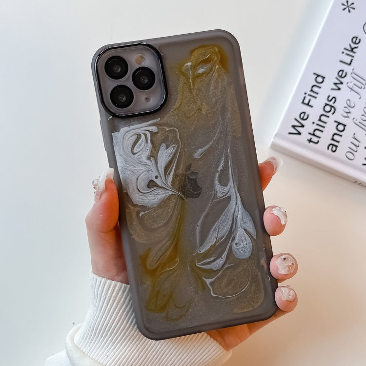 For iPhone 11 Pro Max Oil Painting Electroplating TPU Phone Case(Grey) - iPhone 11 Pro Max Cases by PMC TechLife | Online Shopping South Africa | PMC TechLife