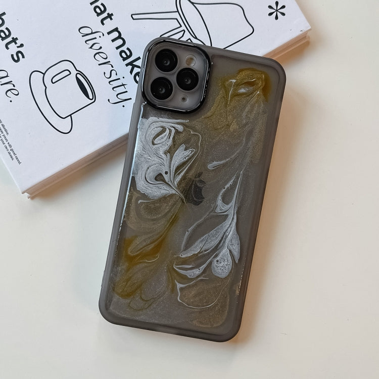 For iPhone 11 Pro Max Oil Painting Electroplating TPU Phone Case(Grey) - iPhone 11 Pro Max Cases by PMC TechLife | Online Shopping South Africa | PMC TechLife