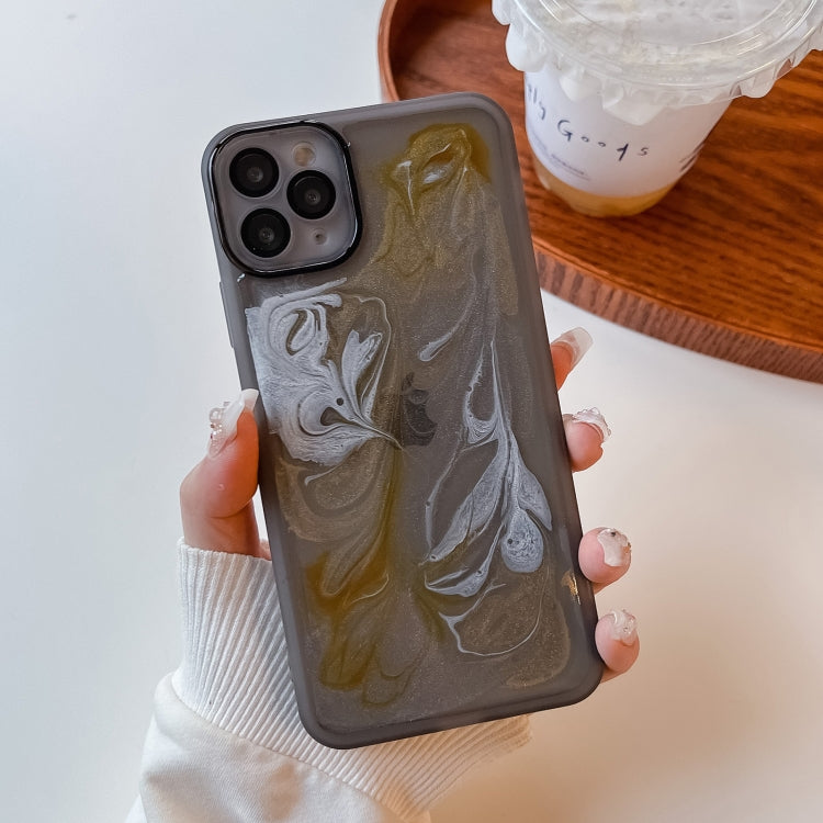 For iPhone 11 Pro Max Oil Painting Electroplating TPU Phone Case(Grey) - iPhone 11 Pro Max Cases by PMC TechLife | Online Shopping South Africa | PMC TechLife