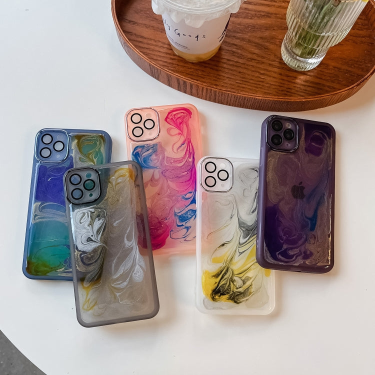 For iPhone 11 Pro Max Oil Painting Electroplating TPU Phone Case(Grey) - iPhone 11 Pro Max Cases by PMC TechLife | Online Shopping South Africa | PMC TechLife