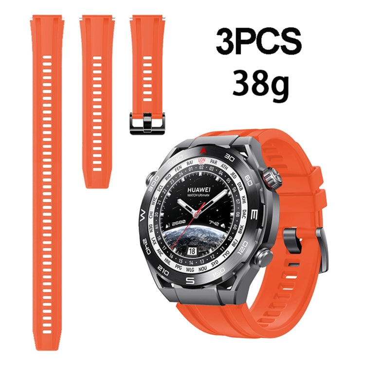 3pcs Longer Style For Huawei Watch Ultimate Silicone Replacement Watch Band(Orange) -  by PMC TechLife | Online Shopping South Africa | PMC TechLife