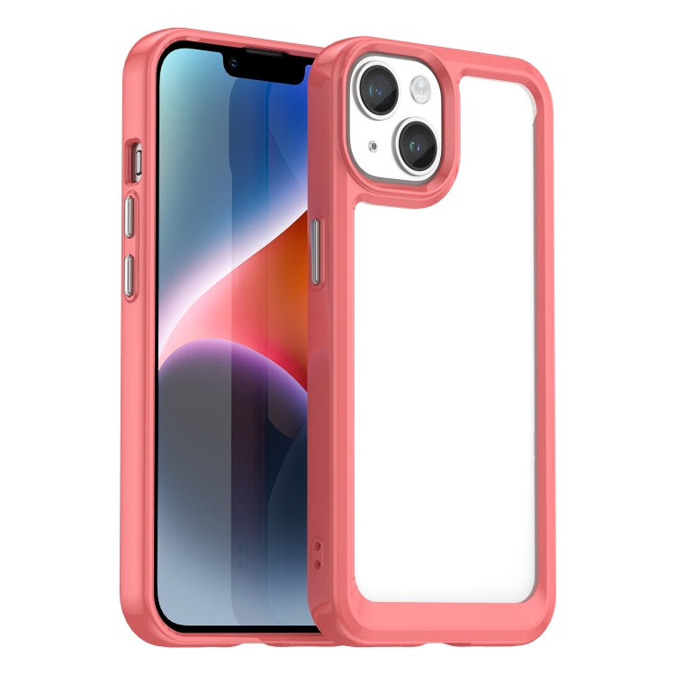 For iPhone 15 Plus Colorful Series Acrylic + TPU Phone Case(Red) - iPhone 15 Plus Cases by PMC Jewellery | Online Shopping South Africa | PMC Jewellery