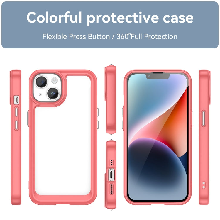 For iPhone 15 Plus Colorful Series Acrylic + TPU Phone Case(Red) - iPhone 15 Plus Cases by PMC TechLife | Online Shopping South Africa | PMC TechLife