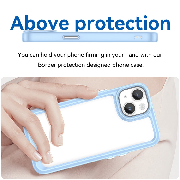 For iPhone 15 Plus Colorful Series Acrylic + TPU Phone Case(Blue) - iPhone 15 Plus Cases by PMC TechLife | Online Shopping South Africa | PMC TechLife