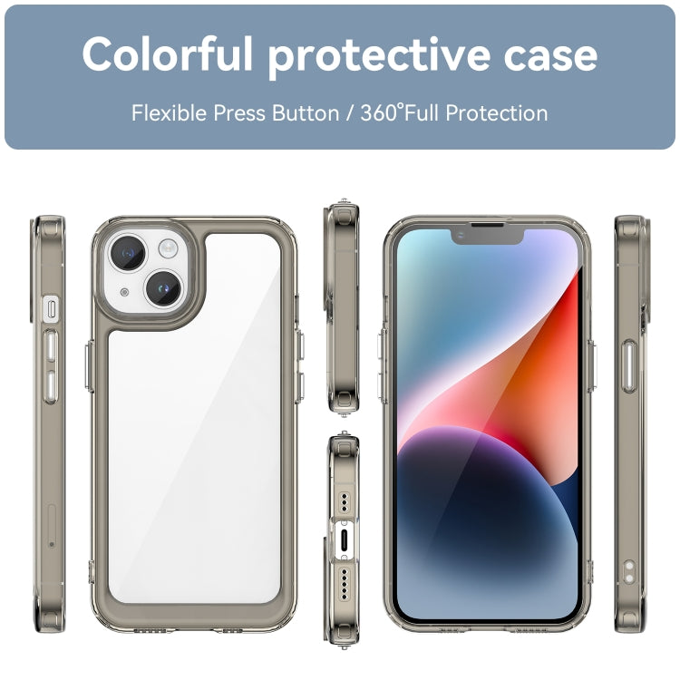 For iPhone 15 Plus Colorful Series Acrylic + TPU Phone Case(Transparent Grey) - iPhone 15 Plus Cases by PMC Jewellery | Online Shopping South Africa | PMC Jewellery