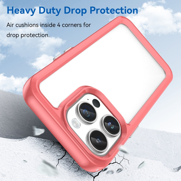 For iPhone 15 Pro Colorful Series Acrylic + TPU Phone Case(Red) - iPhone 15 Pro Cases by PMC TechLife | Online Shopping South Africa | PMC TechLife