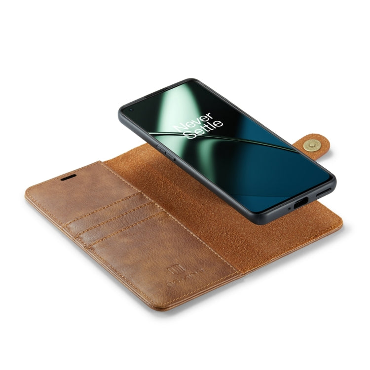 For OnePlus 11 DG.MING Crazy Horse Texture Detachable Magnetic Leather Case(Brown) - free shipping - PMC TechLife - Order now!