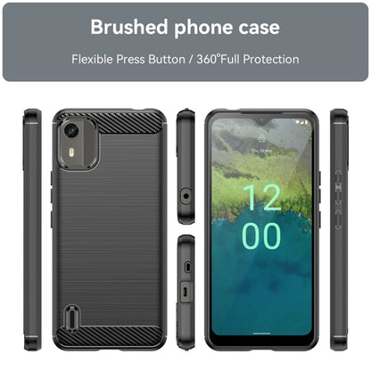 For Nokia C12 Brushed Texture Carbon Fiber TPU Phone Case(Black) - Nokia Cases by PMC Jewellery | Online Shopping South Africa | PMC Jewellery