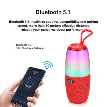 T&G TG644 5W High Power RGB Light Portable Bluetooth Speaker(Gery) - Waterproof Speaker by T&G | Online Shopping South Africa | PMC Jewellery