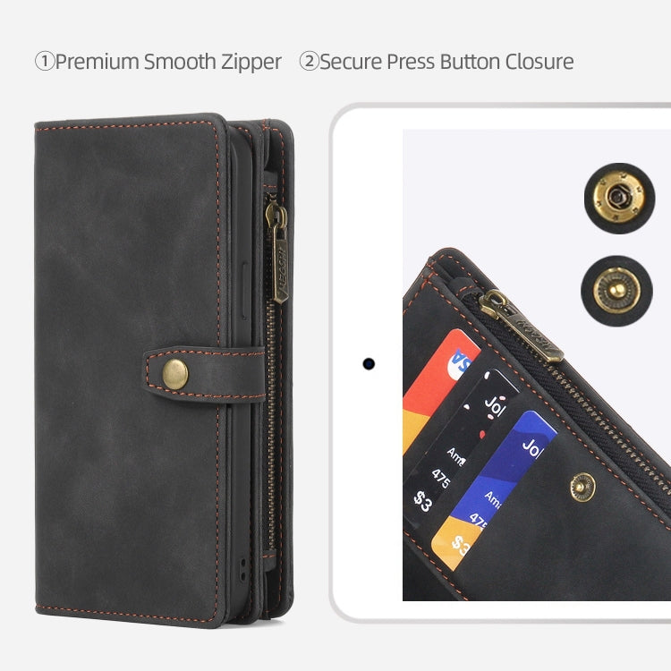 For Samsung Galaxy A70 Zipper Wallet Detachable MagSafe Leather Phone Case(Black) - Galaxy Phone Cases by PMC TechLife | Online Shopping South Africa | PMC TechLife