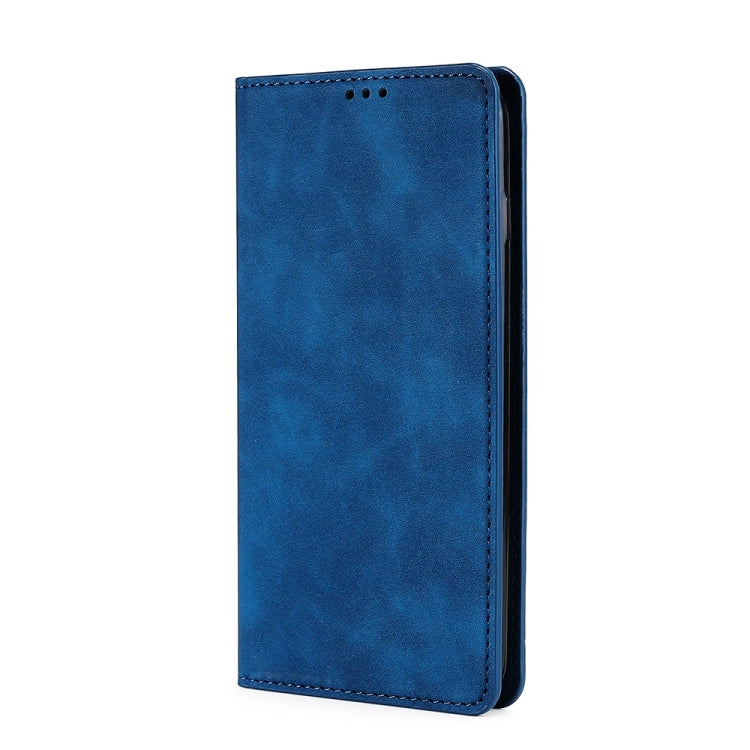 For Nokia C32 Skin Feel Magnetic Leather Phone Case(Blue) - free shipping - PMC TechLife - Order now!