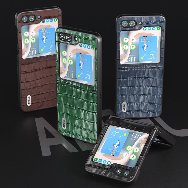 For Samsung Galaxy Z Flip5 ABEEL Crocodile Texture Genuine Leather Phone Case(Blue) - free shipping - PMC TechLife - Order now!