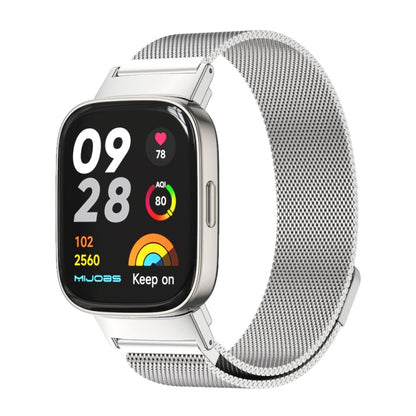 For Redmi Watch 3 Mijobs Milan Magnetic Metal Watch Band(Silver) -  by MIJOBS | Online Shopping South Africa | PMC Jewellery