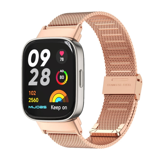 For Redmi Watch 3 Mijobs Milan Buckle Metal Watch Band(Rose Gold) -  by MIJOBS | Online Shopping South Africa | PMC Jewellery