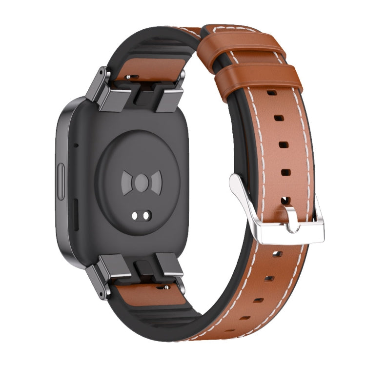 For Redmi Watch 3 Mijobs TPU Leather Watch Band(Brown Black) -  by MIJOBS | Online Shopping South Africa | PMC Jewellery