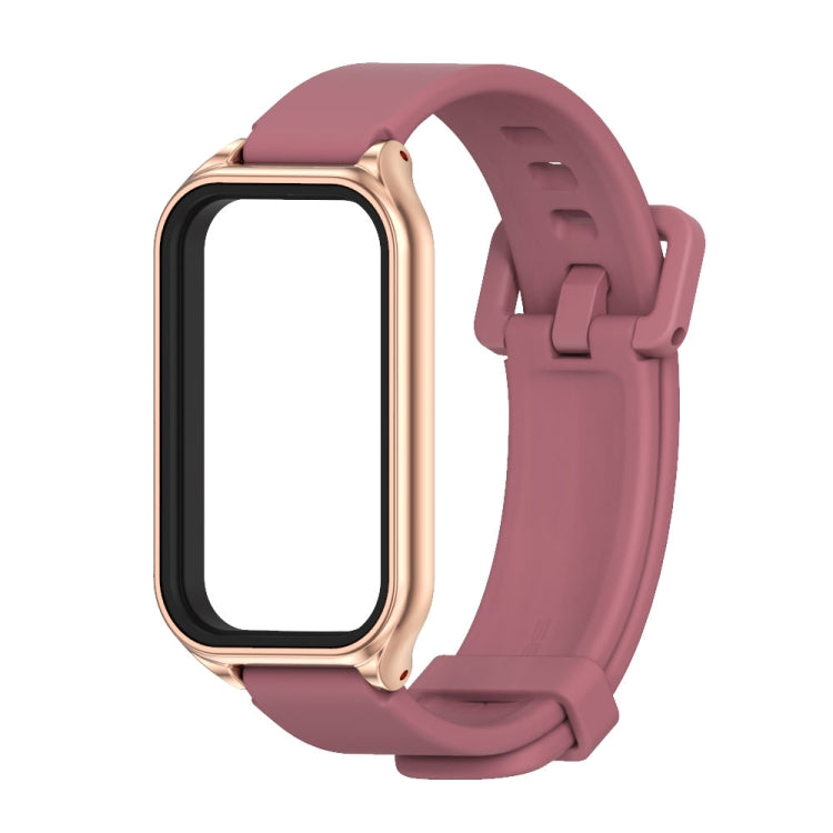 For Redmi Band 2 Mijobs Metal Shell Silicone Watch Band(Wine Red Rose Gold) -  by MIJOBS | Online Shopping South Africa | PMC Jewellery