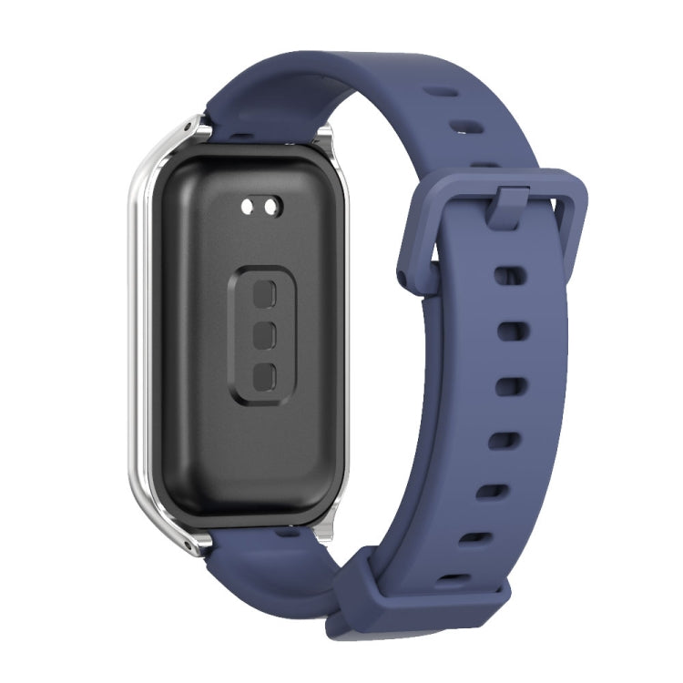 For Redmi Band 2 Mijobs Metal Shell Silicone Watch Band(Midnight Blue Silver) -  by MIJOBS | Online Shopping South Africa | PMC Jewellery