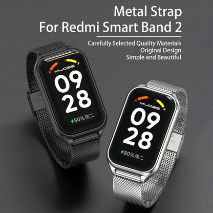 For Redmi Band 2 Mijobs Metal Shell + Milan Buckle Metal Watch Band(Black) -  by MIJOBS | Online Shopping South Africa | PMC Jewellery