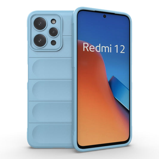 For Xiaomi Redmi 12 4G Magic Shield TPU + Flannel Phone Case(Light Blue) - Xiaomi Cases by PMC Jewellery | Online Shopping South Africa | PMC Jewellery