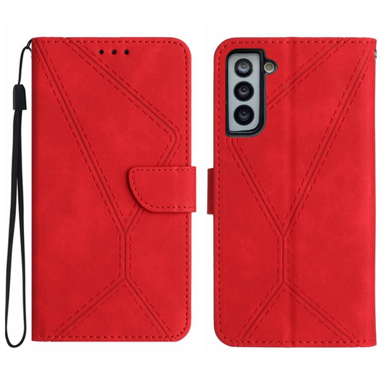 For Samsung Galaxy S21 5G Stitching Embossed Leather Phone Case(Red) - free shipping - PMC TechLife - Order now!