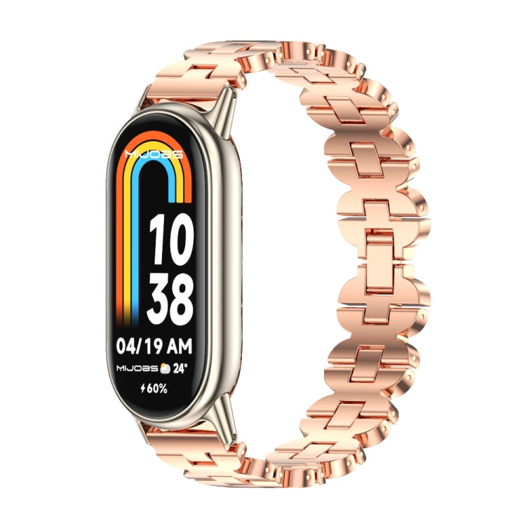 For Xiaomi Mi Band 8 Mijobs Bone Chain Stainless Steel Watch Band(Rose Gold+Light Gold) -  by MIJOBS | Online Shopping South Africa | PMC Jewellery