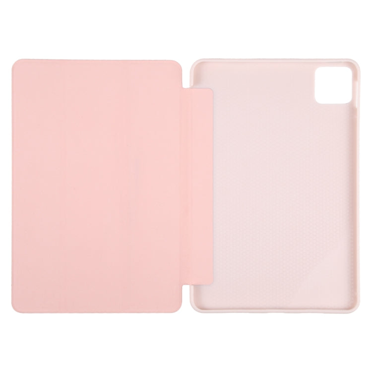 For Xiaomi Pad 6 / Pad 6 Pro Three-fold Holder Flip Tablet Leather Case(Light Pink) -  by PMC Jewellery | Online Shopping South Africa | PMC Jewellery