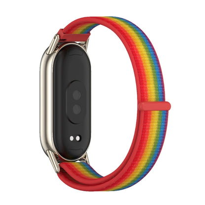 For Xiaomi Mi Band 8 Mijobs Breathable Nylon Loop Watch Band(Rainbow Light Gold) -  by MIJOBS | Online Shopping South Africa | PMC Jewellery