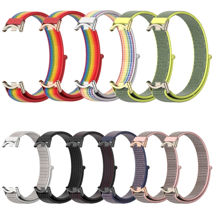 For Xiaomi Mi Band 8 Mijobs Breathable Nylon Loop Watch Band(Colorful Silver) -  by MIJOBS | Online Shopping South Africa | PMC Jewellery