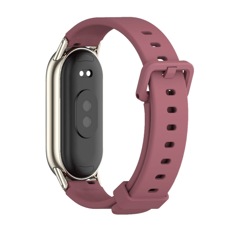 For Xiaomi Mi Band 8 / 9 / 9 NFC Mijobs Silicone Breathable Watch Band(Wine Red+Light Gold) - Watch Bands by MIJOBS | Online Shopping South Africa | PMC TechLife | Buy Now Pay Later Mobicred
