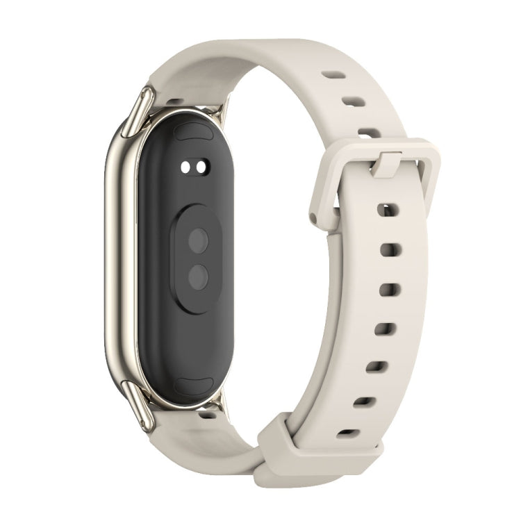 For Xiaomi Mi Band 8 Mijobs Silicone Breathable Watch Band(Grey+Light Gold) -  by MIJOBS | Online Shopping South Africa | PMC Jewellery