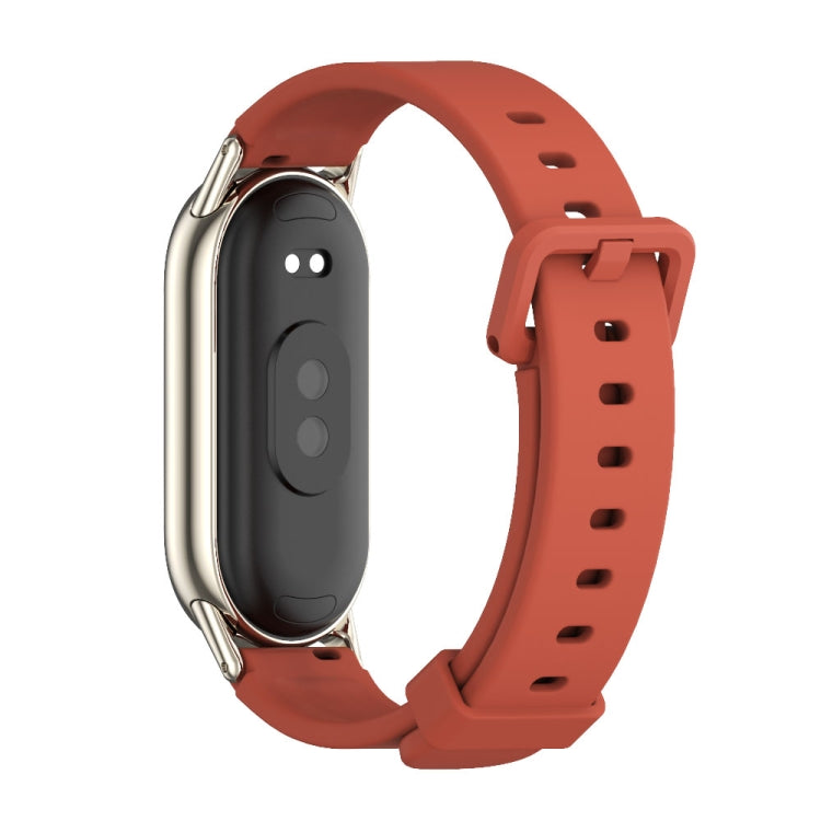 For Xiaomi Mi Band 8 Mijobs Silicone Breathable Watch Band(Orange+Light Gold) -  by MIJOBS | Online Shopping South Africa | PMC Jewellery