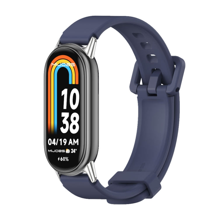 For Xiaomi Mi Band 8 Mijobs Silicone Breathable Watch Band(Midnight Blue+Silver) -  by MIJOBS | Online Shopping South Africa | PMC Jewellery