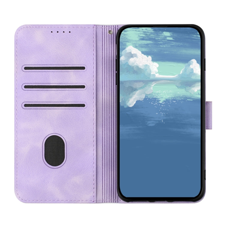 For Huawei Y6 2019 Line Pattern Skin Feel Leather Phone Case(Light Purple) - Huawei Cases by PMC Jewellery | Online Shopping South Africa | PMC Jewellery