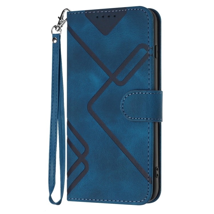 For Honor Magic5 Lite 5G Line Pattern Skin Feel Leather Phone Case(Royal Blue) - free shipping - PMC TechLife - Order now!