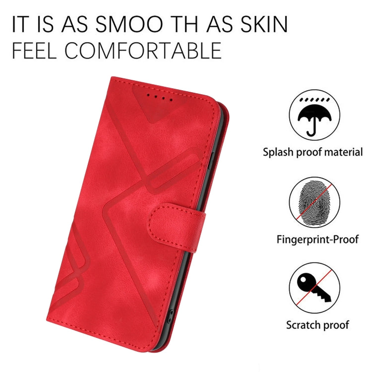 For Honor 70 Line Pattern Skin Feel Leather Phone Case(Red) - Honor Cases by PMC Jewellery | Online Shopping South Africa | PMC Jewellery