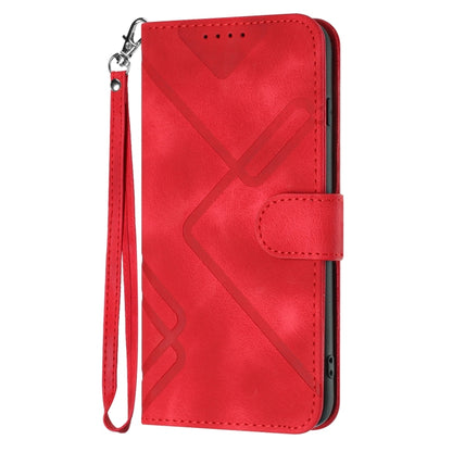 For Honor 70 Pro / 70 Pro+ Line Pattern Skin Feel Leather Phone Case(Red) - Honor Cases by PMC Jewellery | Online Shopping South Africa | PMC Jewellery