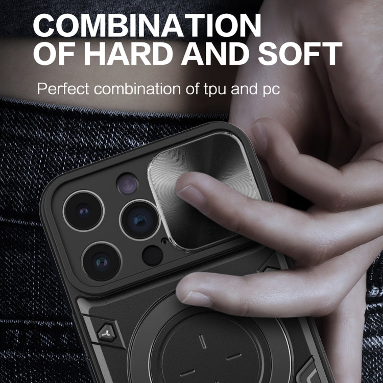 For iPhone 14 Pro Max CD Texture Sliding Camshield Magnetic Holder Phone Case(Purple) - free shipping - PMC TechLife - Order now!